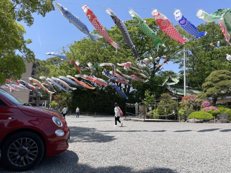白旗神社の鯉のぼり