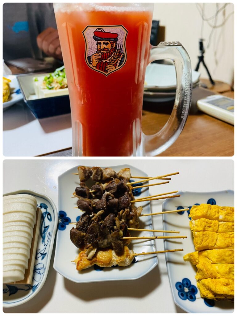 トマトサワーと焼き鳥