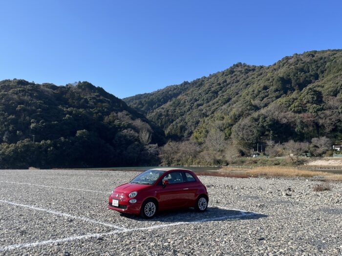 錦帯橋 駐車場 フィアット500